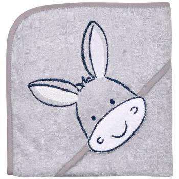 Asciugamano per bambini con cappuccio grigio chiaro 80 x 80 cm