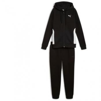 Puma Tuta con Cappuccio Classic Bianco/Nero