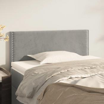 Tête de lit simple en velours gris clair 90x5x78/88 cm