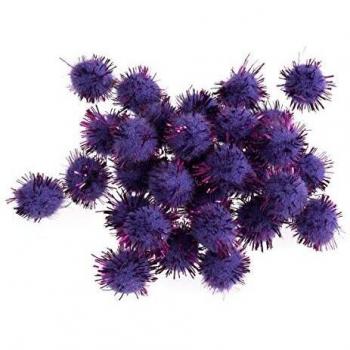 Trimits Purple Metallic Craft Pom Poms 100 Count