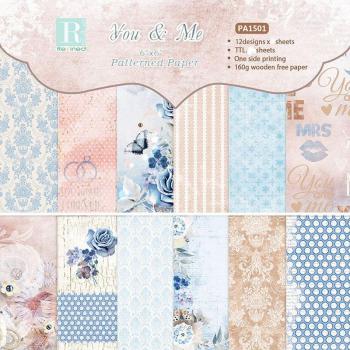 12pcs You Me Pattern Scrapbooking Art Paper
