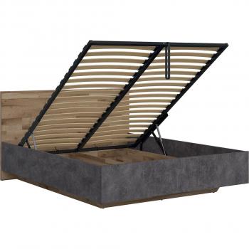 Convertible 160x200 con somier: diseño estético estratificado en tonos marrón y gris