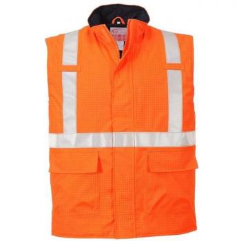 Veste de Sécurité Portwest BizFlame Hi‑Vis Homme, Étanche, Anti‑Statique, Orange