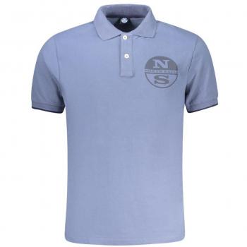 North Sails Männerblaues Polo-Shirt Kurzarm mit kontrastreichen Details