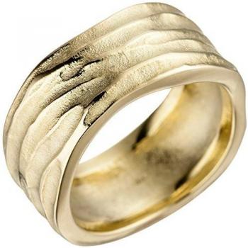 Goldring für Damen 585 Gelbgold mattiert Größe 58