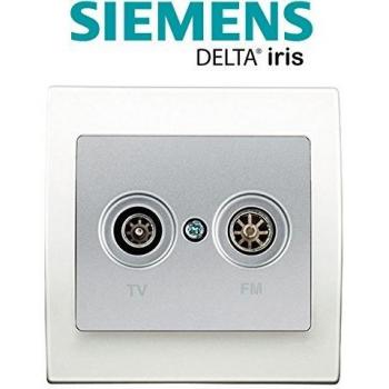 Prise TV/FM Argent Delta Iris + Plaque Basique Siemens