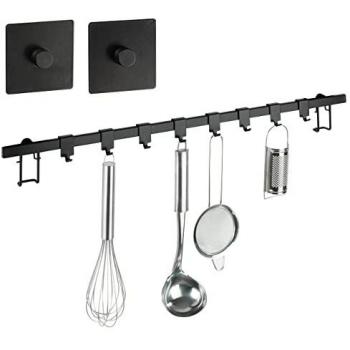 Barre de crédence cuisine Turbo-Loc® Gala, 60 cm, montage sans perçage, acier noir
