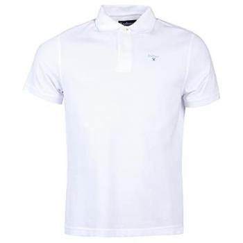 Barbour Premium Polo Weiß – MML0358WH11 (Sportlich‑geometrisch, Tailored Fit)