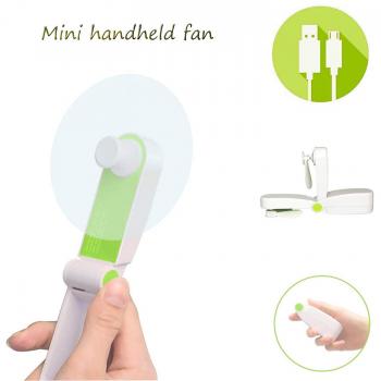 Bornran Tragbarer Mini Lüfter Klein Faltbarer Handventilator Wieder aufladbarer persönlicher Taschenventilator Batterie betriebener Reiseventilator USB Schreibtisch-Fan für Büro, Haus, Outdoor (Weiß)