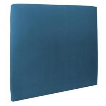 Tête de lit design bois massif, velours bleu, épaisseur 10 cm, longueur 180 cm