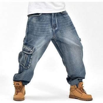Jeans casuales Harlan de pierna ancha, talla grande 30-46 para hombre