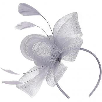 Fascinator gris « Flapper » pour fêtes
