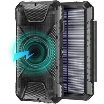 Lanterne de camping solaire 20000 mAh avec recharge sans fil