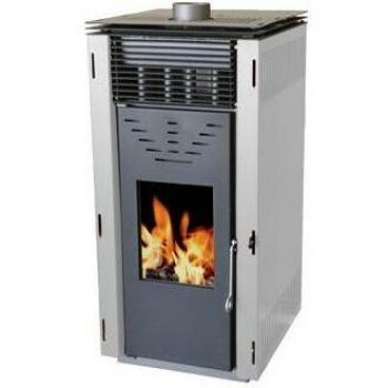 Estufa de pellet blanca 10 kW sin corriente eléctrica