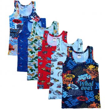 Kota 6-pack jongens sporthemd met bretels en print 3-4 jaar multicolor