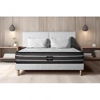 Prestige Literie Ensemble Exclusive Ressorts ensachés et mémoire de forme Sommier en kit Blanc 160 x 200 cm