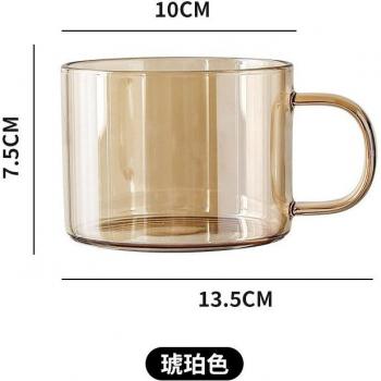 Transparent Cartoon Printed Glass Cup, 500ml