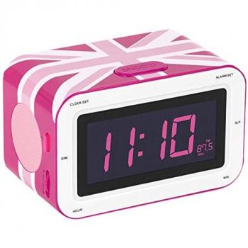 Bigben Interactive RR30 Radio Sveglia AM/FM LCD, 9V, Rosa