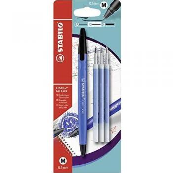 Gel‑Schreiber Rollie Blau – Stabilo 3‑er Nachfüllpack