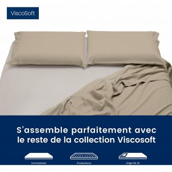 Drap Housse Microfibre Beige 200x200 x 30 cm ViscoSoft
