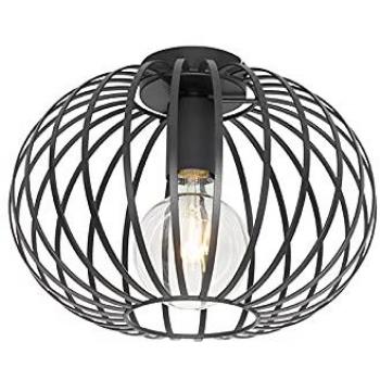 QAZQA Smart Ceiling Lamp (Black) 30 cm, Wi‑Fi G95 – Johanna