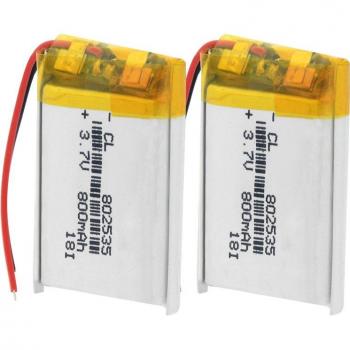 Li-Ion Polymer Akku 3,7 V 802535 800mAh (1/2/4 Stück)