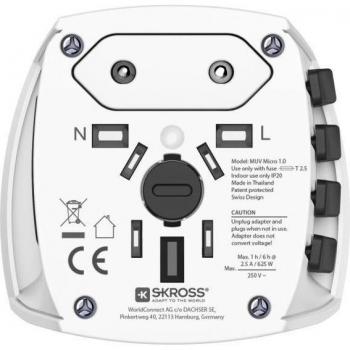 Adaptateur de Voyage HAMA MUV Micro Blanc