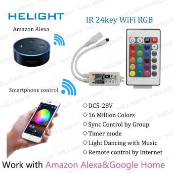 Contrôleur de bande LED WiFi avec contrôle musical et télécommande IR