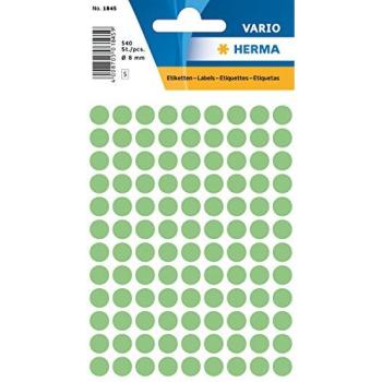 Herma 1845 Label Set – Groen, 8 mm Diameter, 540 Stukken
