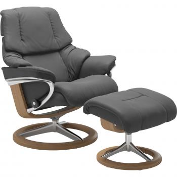 Relaxsessel Stressless Reno – 79 cm Breite, 99 cm Höhe, 75 cm Tiefe – Leder Batick grau