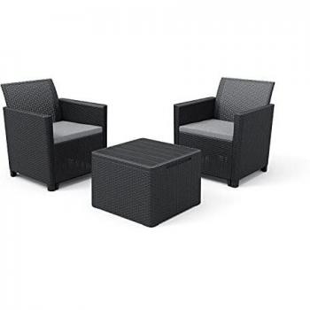 Set Rattan Keter Emma per Balcone Antracite