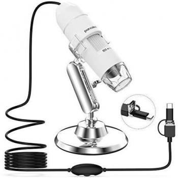 Pancellent USB Microscope, 1080P 50X-1000X with 12 Slide Collection