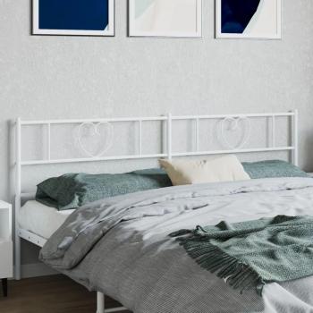 Tête de Cadre de Lit Métal Blanc 193 cm