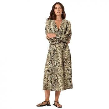 Serpentine Brown Midi Dress – Tall Style