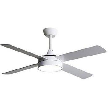 Fabrilamp Ventilateur DC Nevery 26 W – Blanc / Hêtre, 122° de rotation, 2950 lm, températures d’éclairage 3000K‑6000K, télécommande + mémoire 24h