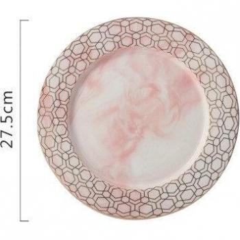 Gold Stripe Marble Dinner Plate Set