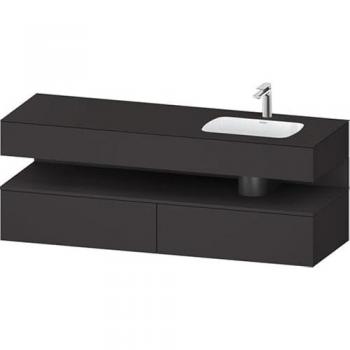 Duravit Qatego Konsolenbecken – 1600 mm × 550 mm × 600 mm, Graphit Supermatt