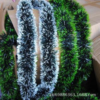 Tops de lana con borde verde para decoración 2 m
