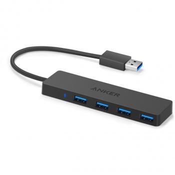 Anker Ultra Slim 4-Port USB 3.0 Datenhub MacBook PC Windows Laptops Schwarz