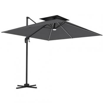 Garden Oasis 2.5m Cantilever Parasol, Lighted & Dark Grey