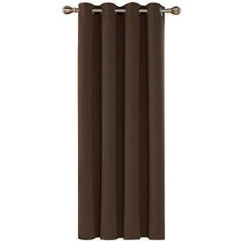 Verdunkelungsvorhang „Deconovo Blickdichter“ – 260 × 140 cm, Ösenvorhang, Braun