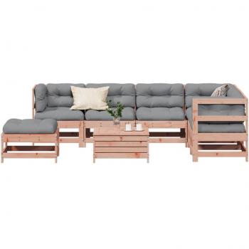 Conjunto Lounge Externo 8 peças com Almofadas de Madeira Maciça
