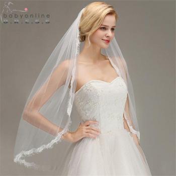 Velo de novia de una capa con peine