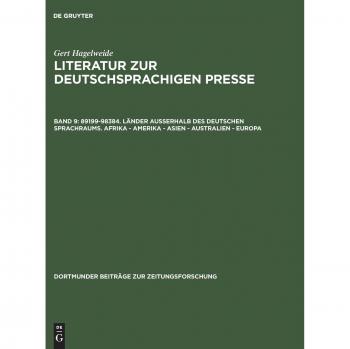 Literatur zur deutschsprachigen Presse: 89199-98384. Länder außerhalb des deutschen Sprachraums. Afrika