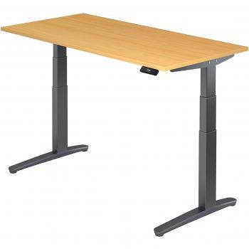 Office Pro XBHM16 GG – elektrischer Sitz‑Steh‑Schreibtisch 160 × 80 cm (Buche)