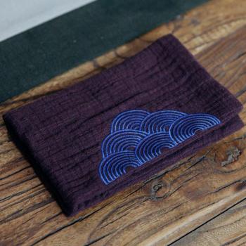 Platos de té de lino-algodón Laye con diseño doble-capa, accesorios de cocina, juego de 10 piezas