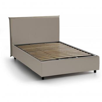 Lit double en similcuir tourterelle Talamo Italia 140x200 cm