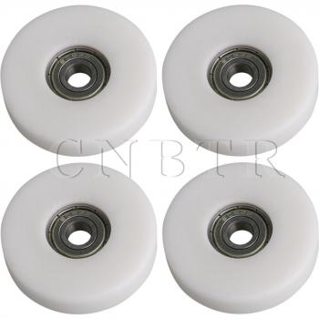 CNBTR‑4 Polea de Rodamiento 608ZZ Blanca 8×50×12 mm con Recubrimiento Plástico Plano