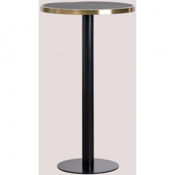 Table Mange-debout Ronde en Grès Ø60 cm Amaretto SKLUM Noir