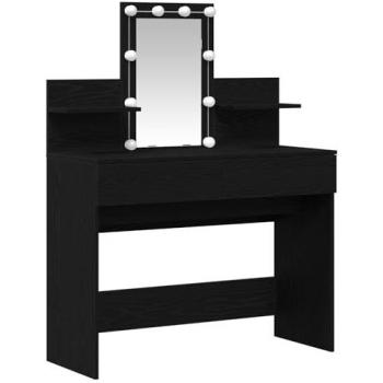 LED Illuminated Dressing Table, Black Oak – 100 × 40 × 130 cm